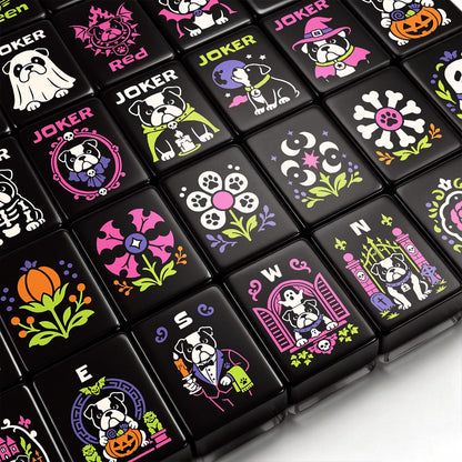 Psycho-doggo Wicked Bulldog Halloween Mahjong Tiles