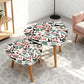 Triangle Coffee Table Set of 2 (Made in USA) Mahj Pause on Black