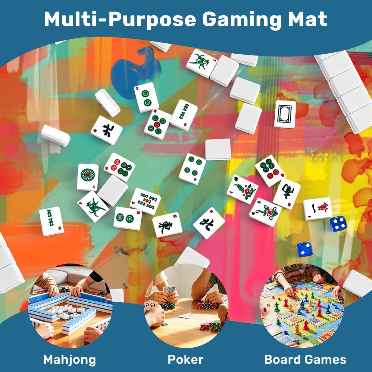 Thickened Mahjong Mat SleekSurface (Ship Rolled Up) Rebloom Series