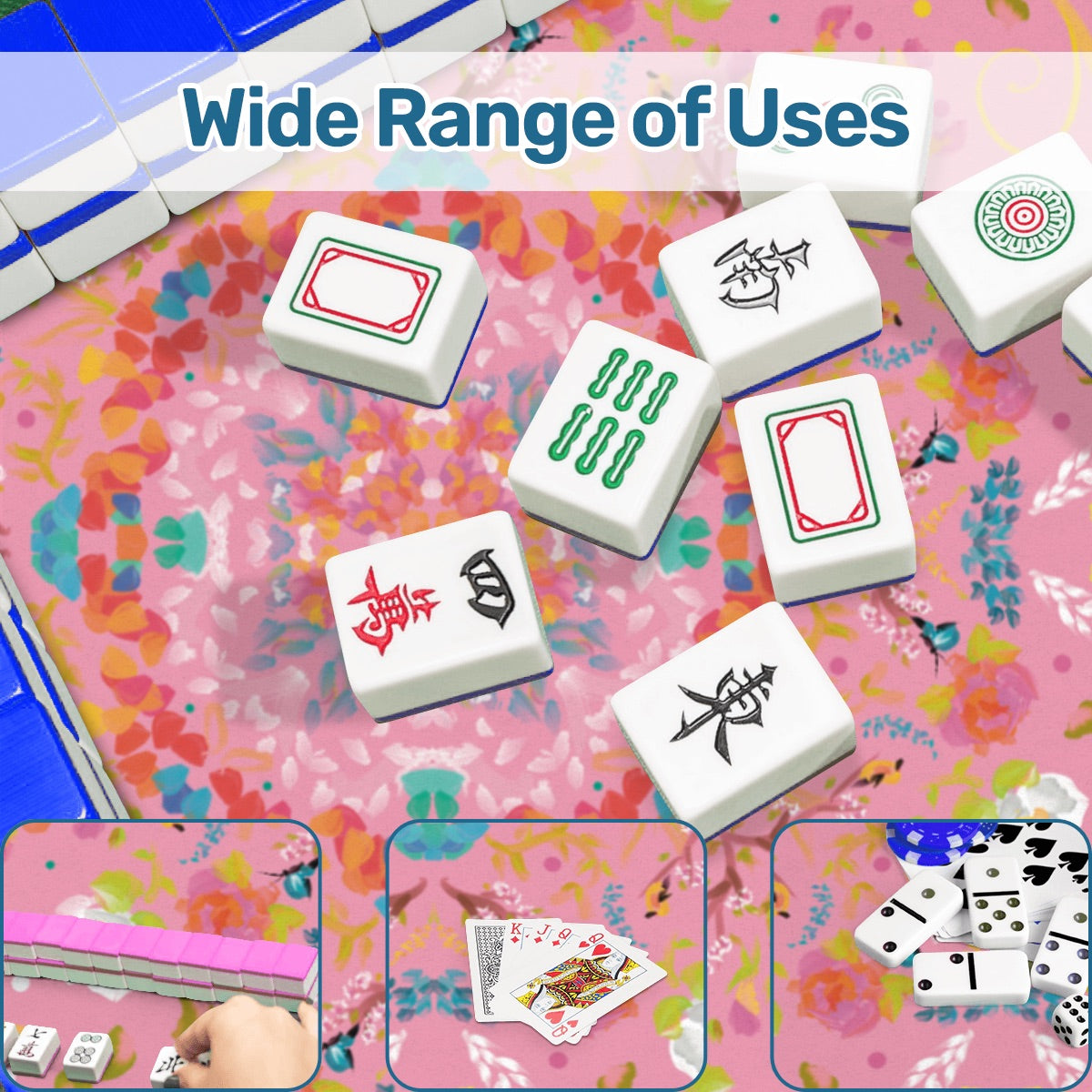 Mahjong Mat (Made in USA) Spring on Pink w instructions