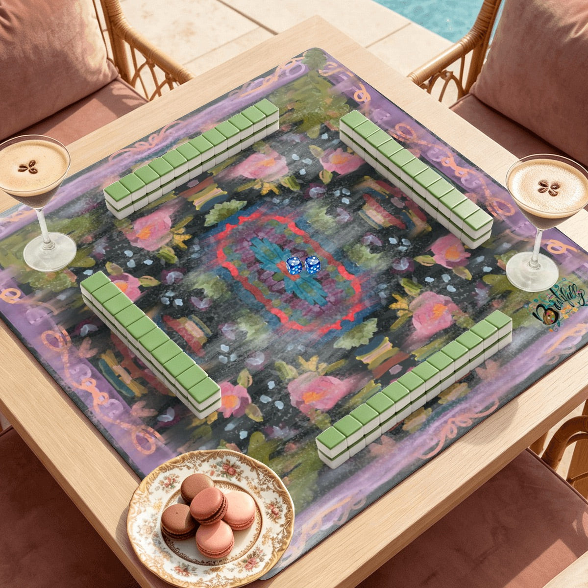Mahjong Mat SleekSurface (Made in USA) Chartreuse worn colorways