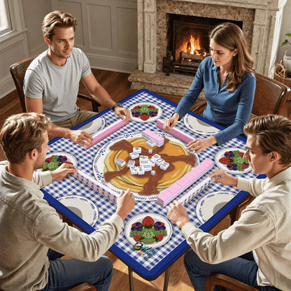 Breakfast is butter with Mahjong Mahjong Mat Larger size: 33"x33" (Ship Rolled up)