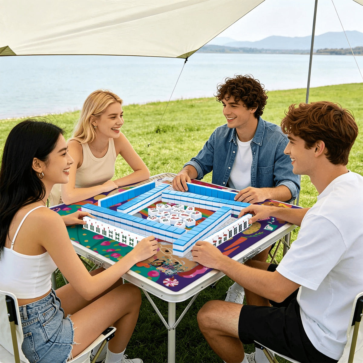 Claus Dreams Thickened Mahjong Mat SleekSurface (Ship Rolled Up)