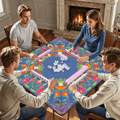 Mahjong Mat (Made in USA) Neon summer nights periwinkle
