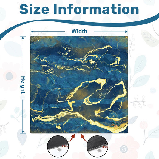 Mahjong Mat SleekSurface Geode series  blue gold vein