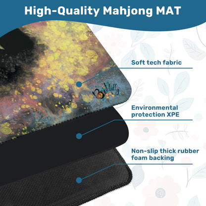 Mahjong Mat (Made in USA) Abstract Bamboo And Panda