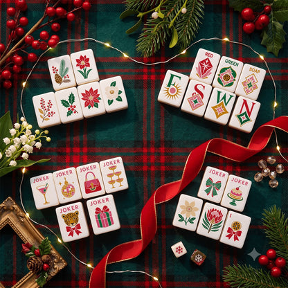 12 Holi-days Days Glam Holiday Christmas Mahjong Tiles