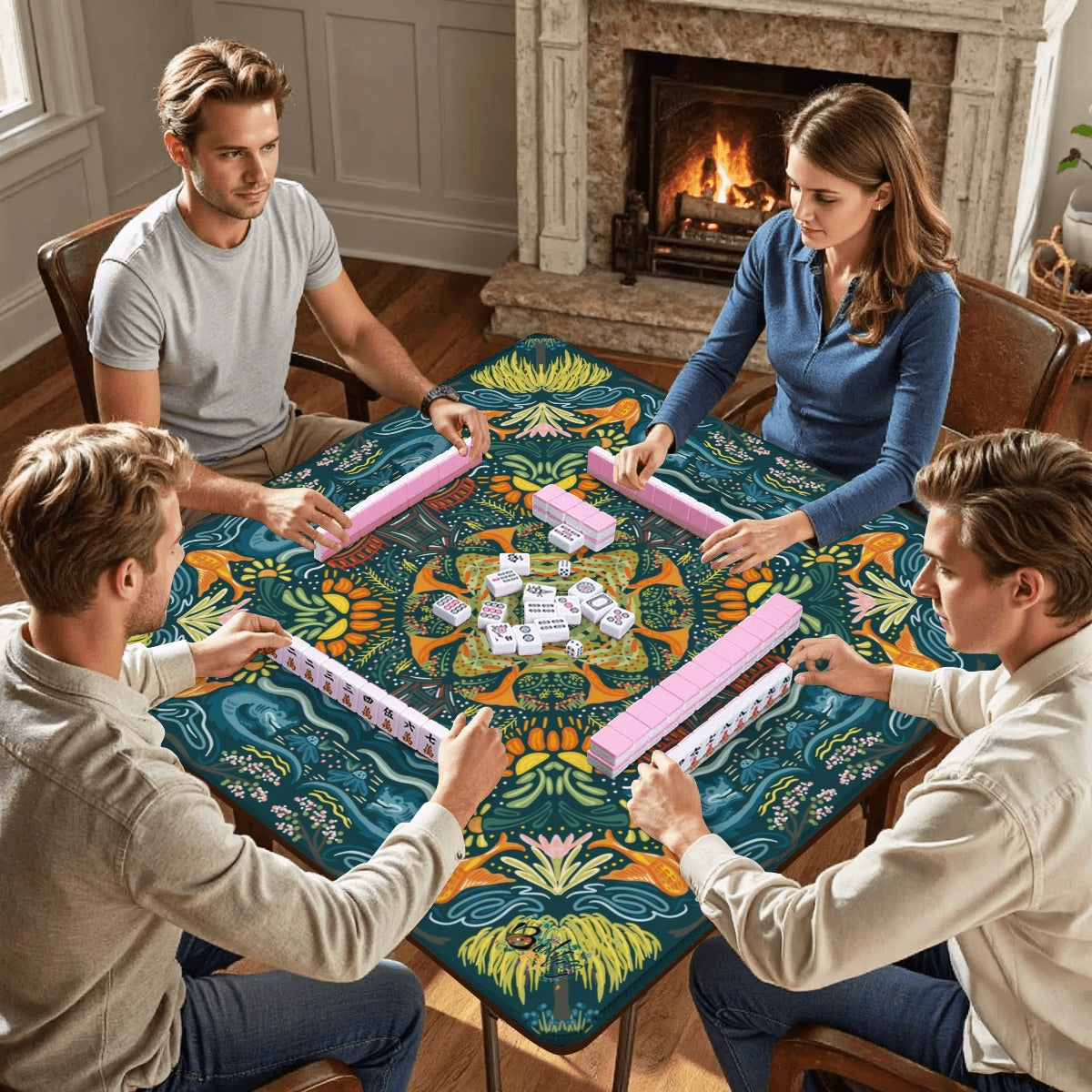 Mahjong Mat (Made in USA) Dynasty- multi colorways
