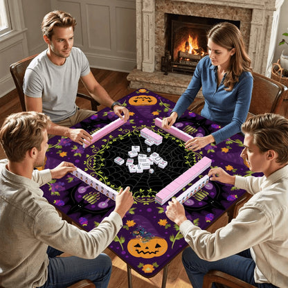Purple Pumpkin Hex Mahjong Mat Larger-33"x33" (Ship Rolled up)