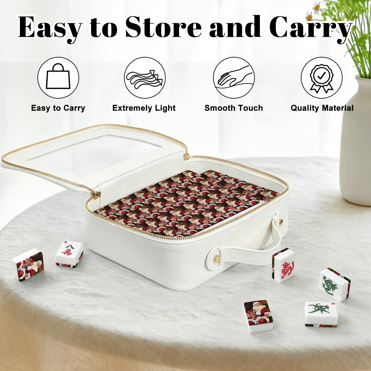 Sweet Santa and Fawn American Mahjong Tiles