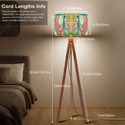 Tripod Floor Lamp (Made in USA) Flamingo summer