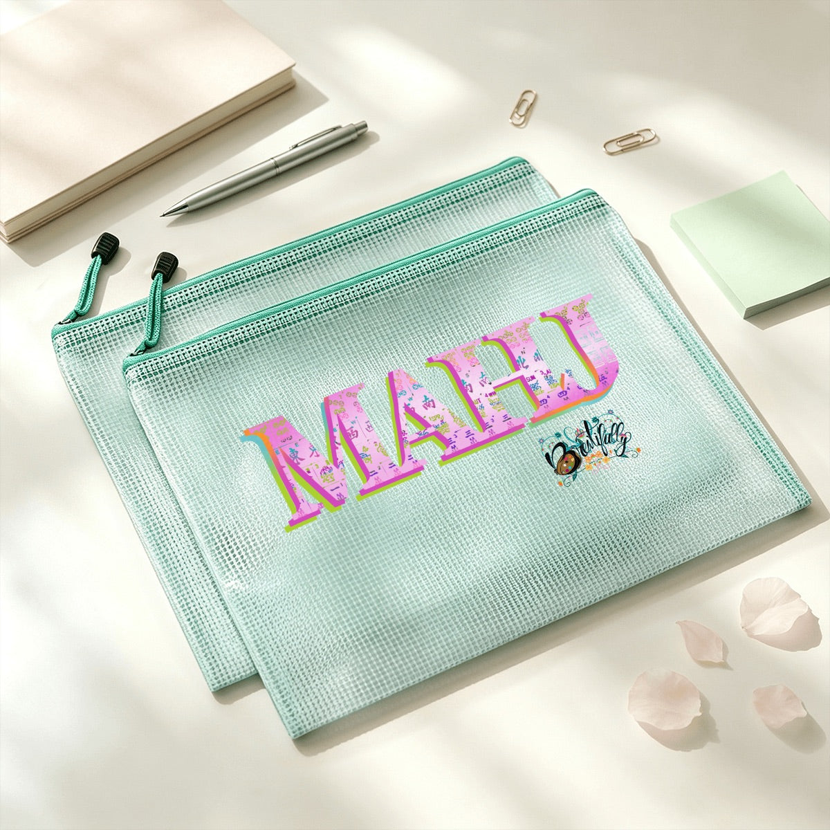 MAHJ by Brewtifully-A4 Mesh Zipper Pouch