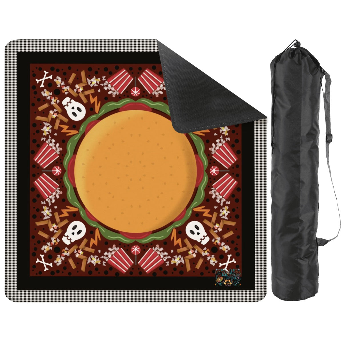 Spooky Fast Food Mahjong Mat 33"x33" (Ship Rolled up)