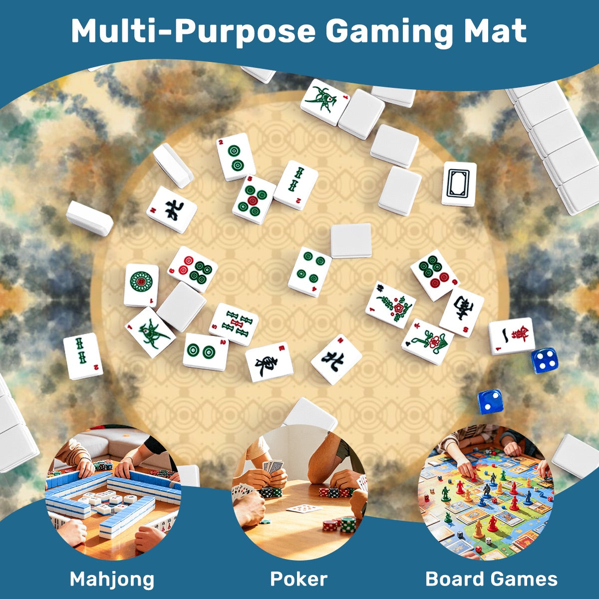 Light Serenity Thickened Mahjong Mat SleekSurface (Ship Rolled Up)