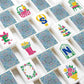 Light blue Mahjong Tiles Set (Floral Garden Style) (Single Layer)