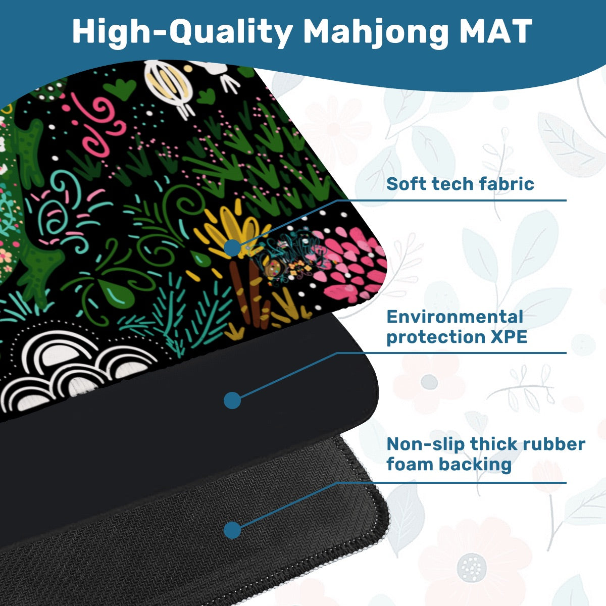 Folk Dragon Mahjong Mat 31.5"x31.5" (Ship Rolled up)