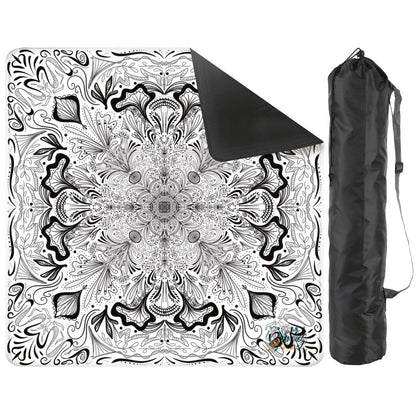 Black in White- Mahjong Mat 31.5"x31.5" (Ship Rolled up)