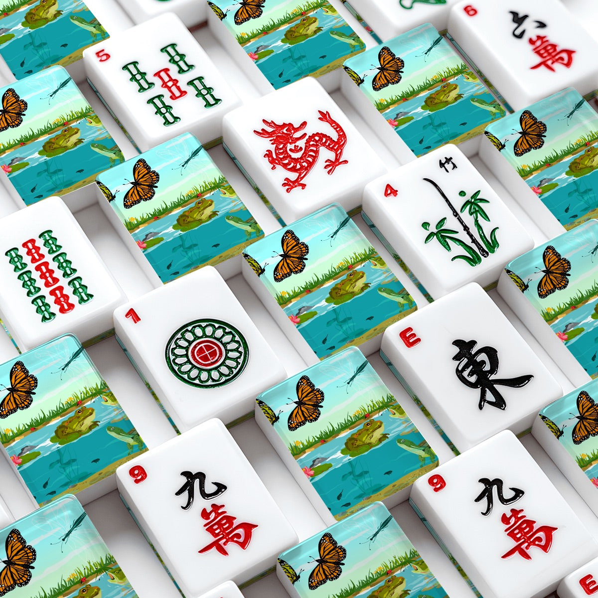 At the Pond American Mahjong Tiles
