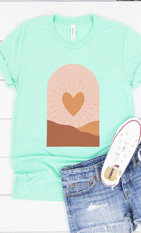 Boho Valentine Heart Graphic Tee PLUS