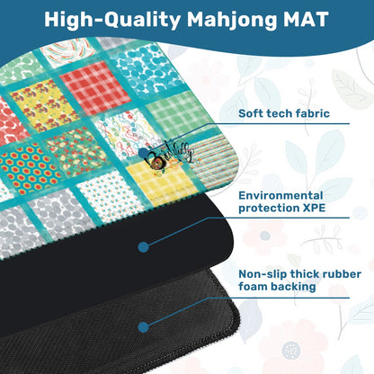Mahjong Mat 33"x33" (Ship Rolled up)- Vintage block quilt