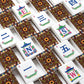 American Mahjong Tiles (Traditional Porcelain Style) Burgundy Sunflower
