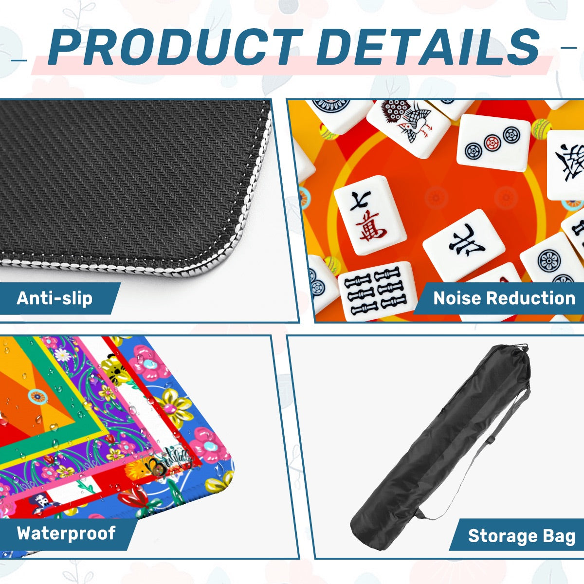 Bird circus Mahjong Mat 31.5"x31.5" (Ship Rolled up)