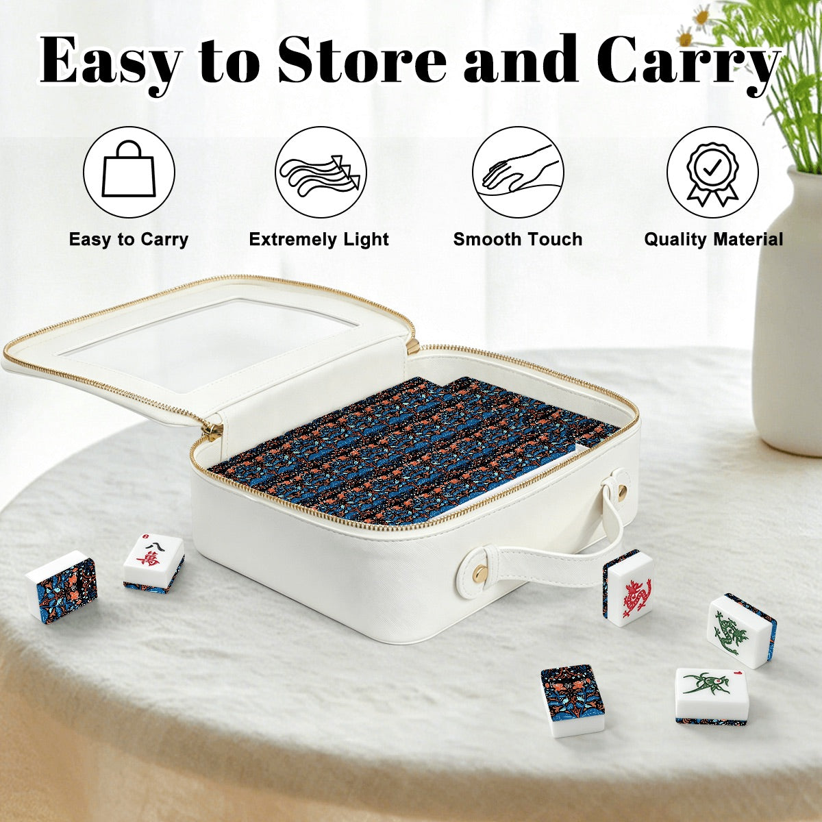 Navy Folk Art American Mahjong Tiles