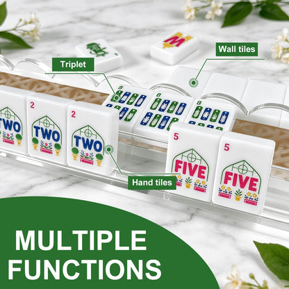 Extended Mahjong Rack Set of 4  Scalloped Magnetic Tile Pusher Choice of Pattern