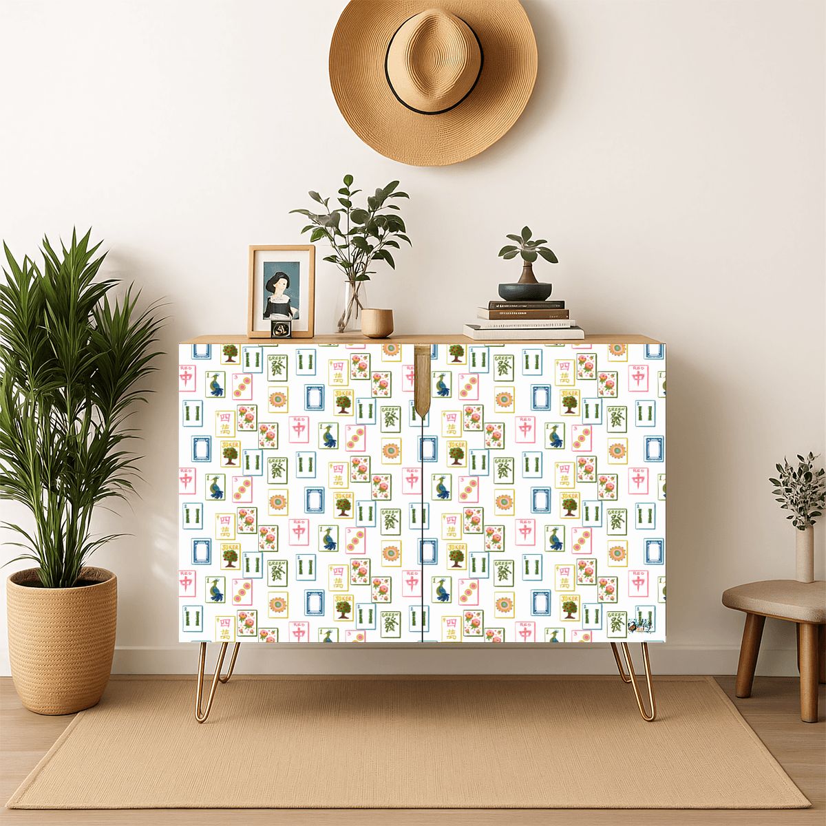 Mahjong Wooden Storage Cabinet (Made in USA)