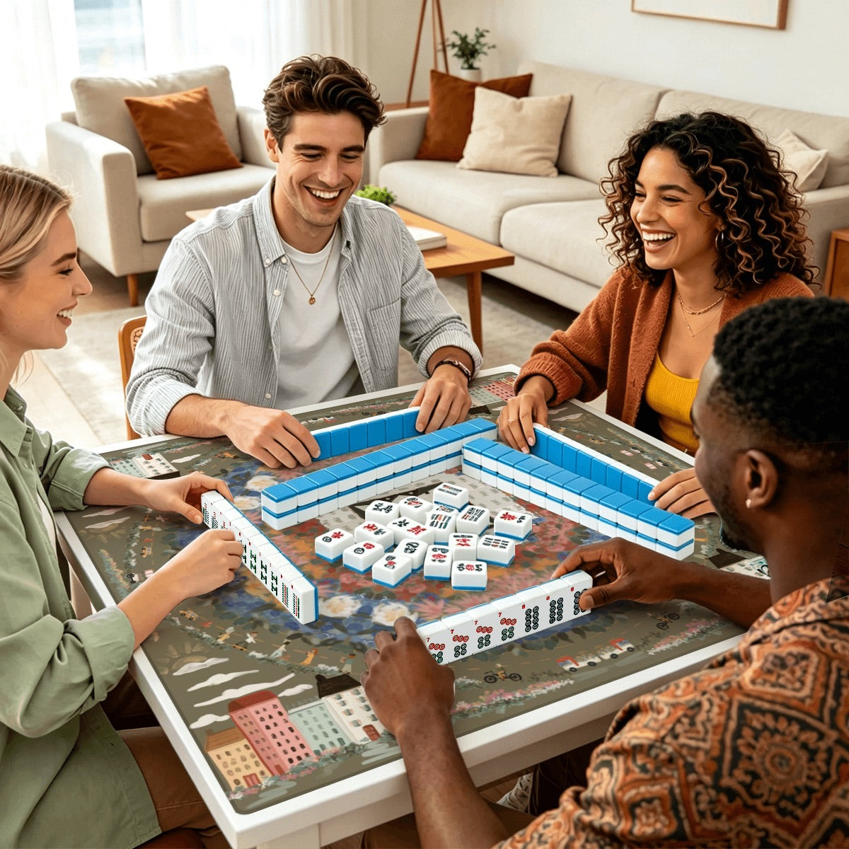 Thickened Mahjong Mat SleekSurface (Ship Rolled Up) Welcome Wagon