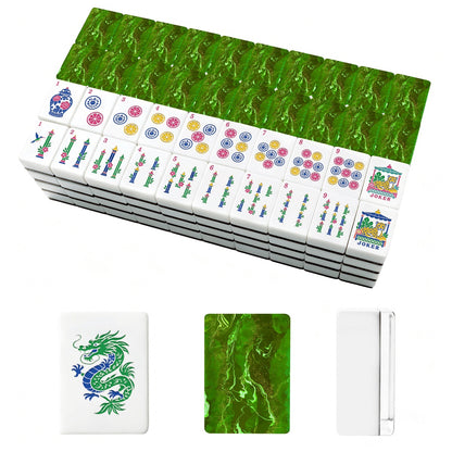 American Mahjong Tiles (Traditional Porcelain Style) GeodeSeries1 green IMG9936