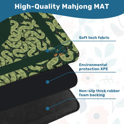 Green grass snake Custom Mahjong Mat 31.5"x31.5" (Ship Rolled up)