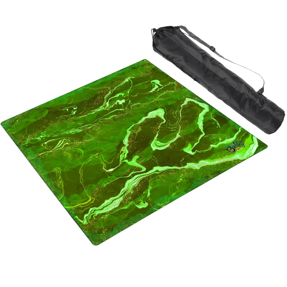 Mahjong Mat SleekSurface Geode series  blue gold vein GeodeSeries1 green