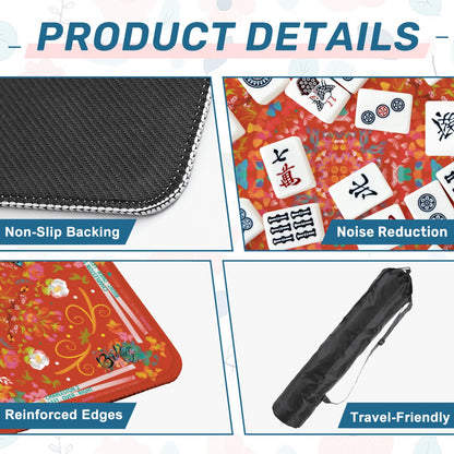 Mahjong Mat (Made in USA) Spring on Red w instructions