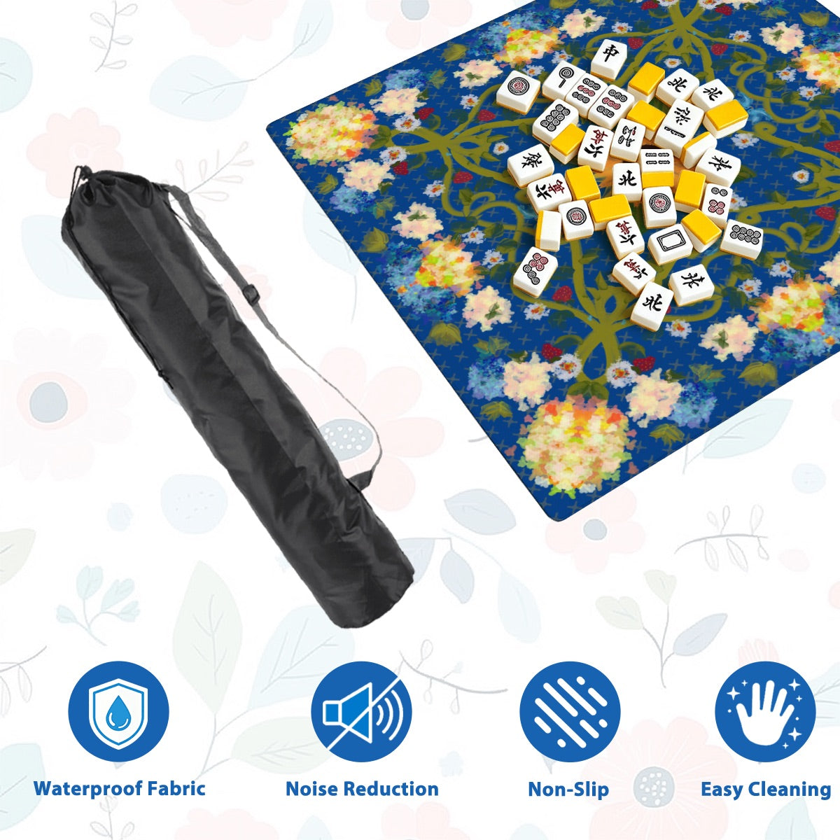 Mahjong Mat SleekSurface Blue sunflower