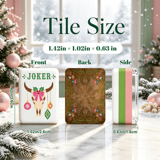 Western Christmas Mahjong Tiles Brown Boots