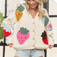 Stawberries KNIT BUTTON UP CARDIGAN SWEATER