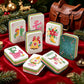 Western Christmas Mahjong Tiles Teal Boots