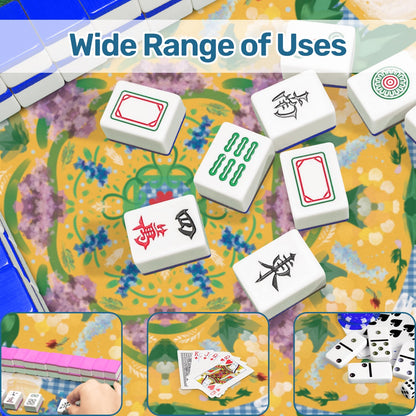 Yellow Secret garden Round Mahjong Mat IMG7972