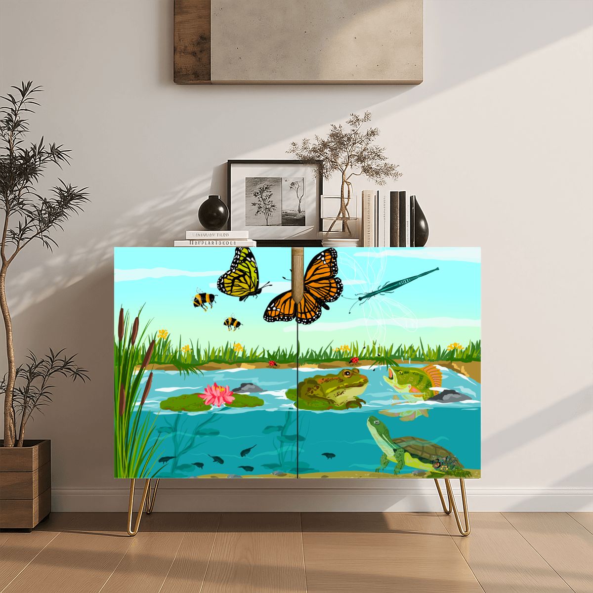 Wooden Storage Cabinet (Made in USA) At the Pond