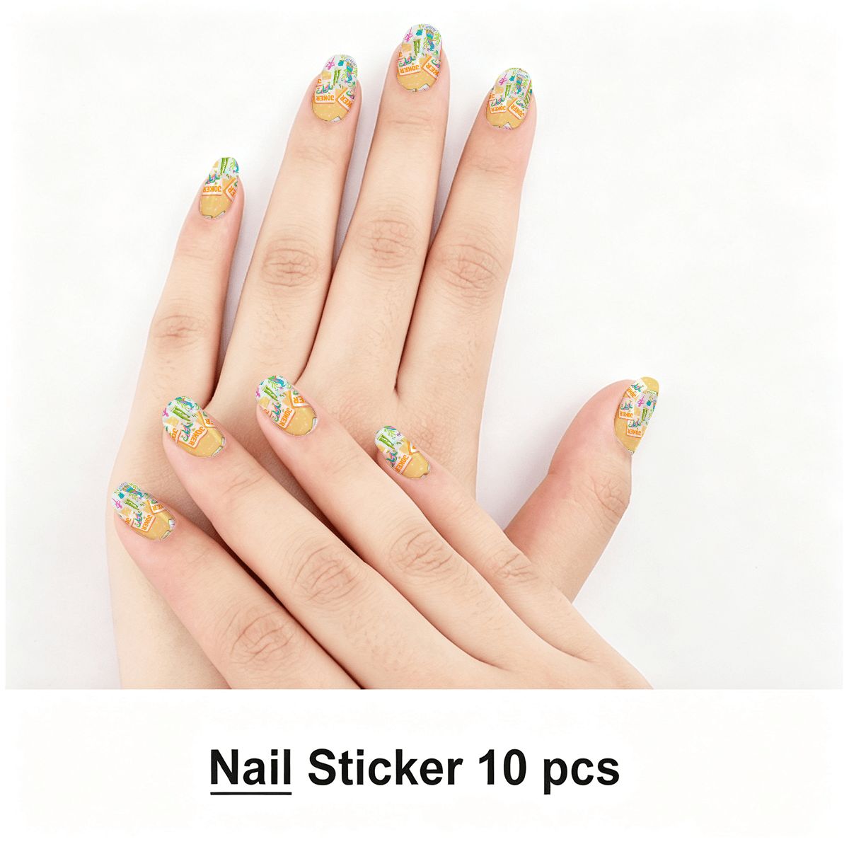 Yellow tiles Nail Stickers 100 Pcs