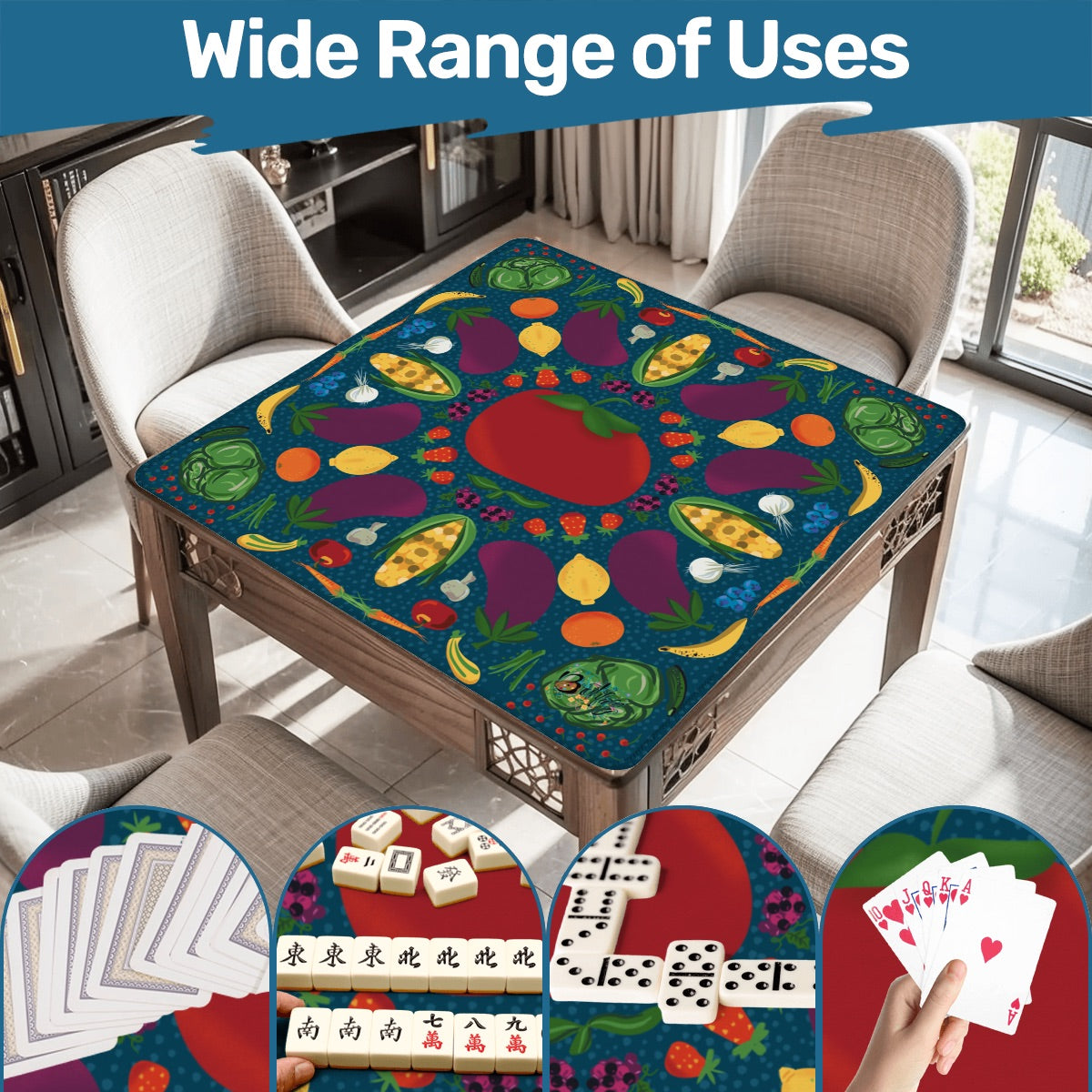Farmers Market Mahjong Mat 31.5"x31.5" (Ship Rolled up)