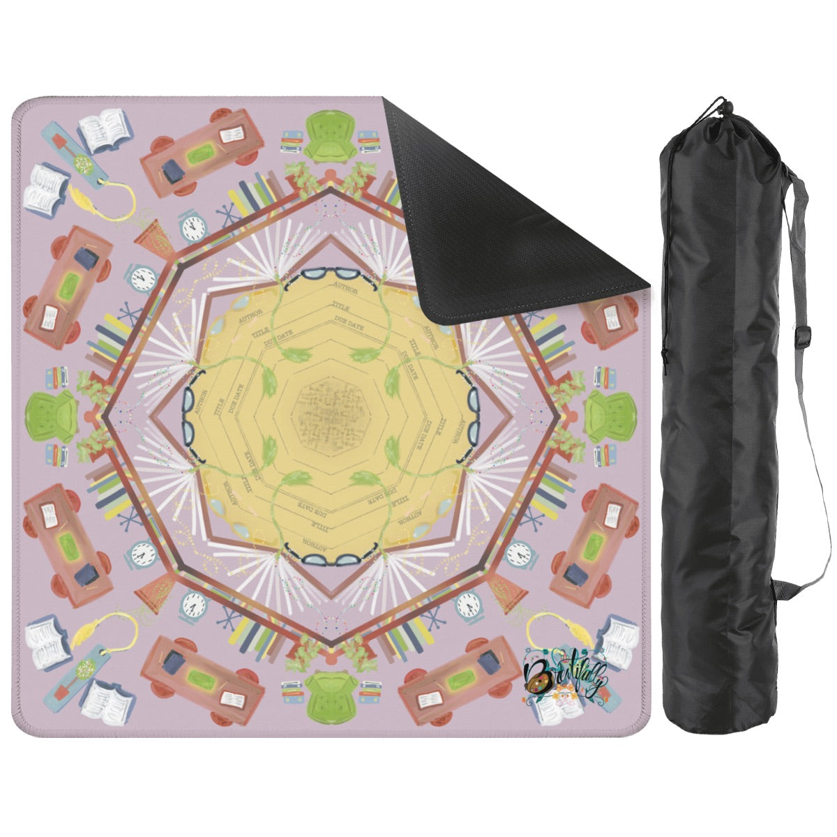 Bookish-Mahjong Mat 31.5"x31.5" (Ship Rolled up)
