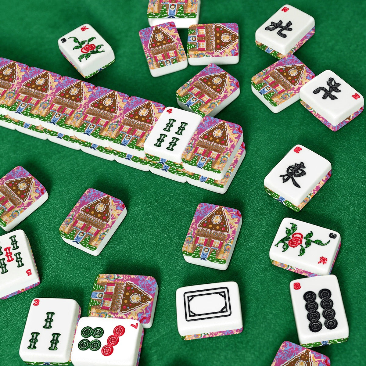 Dream Gingerbread House American Mahjong Tiles