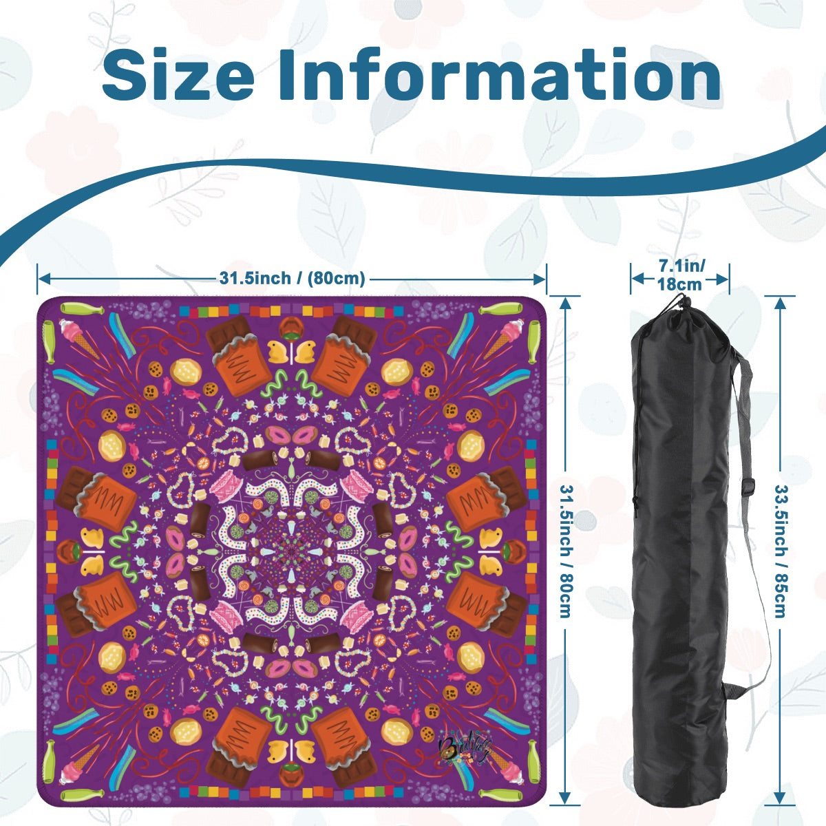 Candy is Dandy on Purple-Mahjong Mat 31.5"x31.5" (Ship Rolled up)