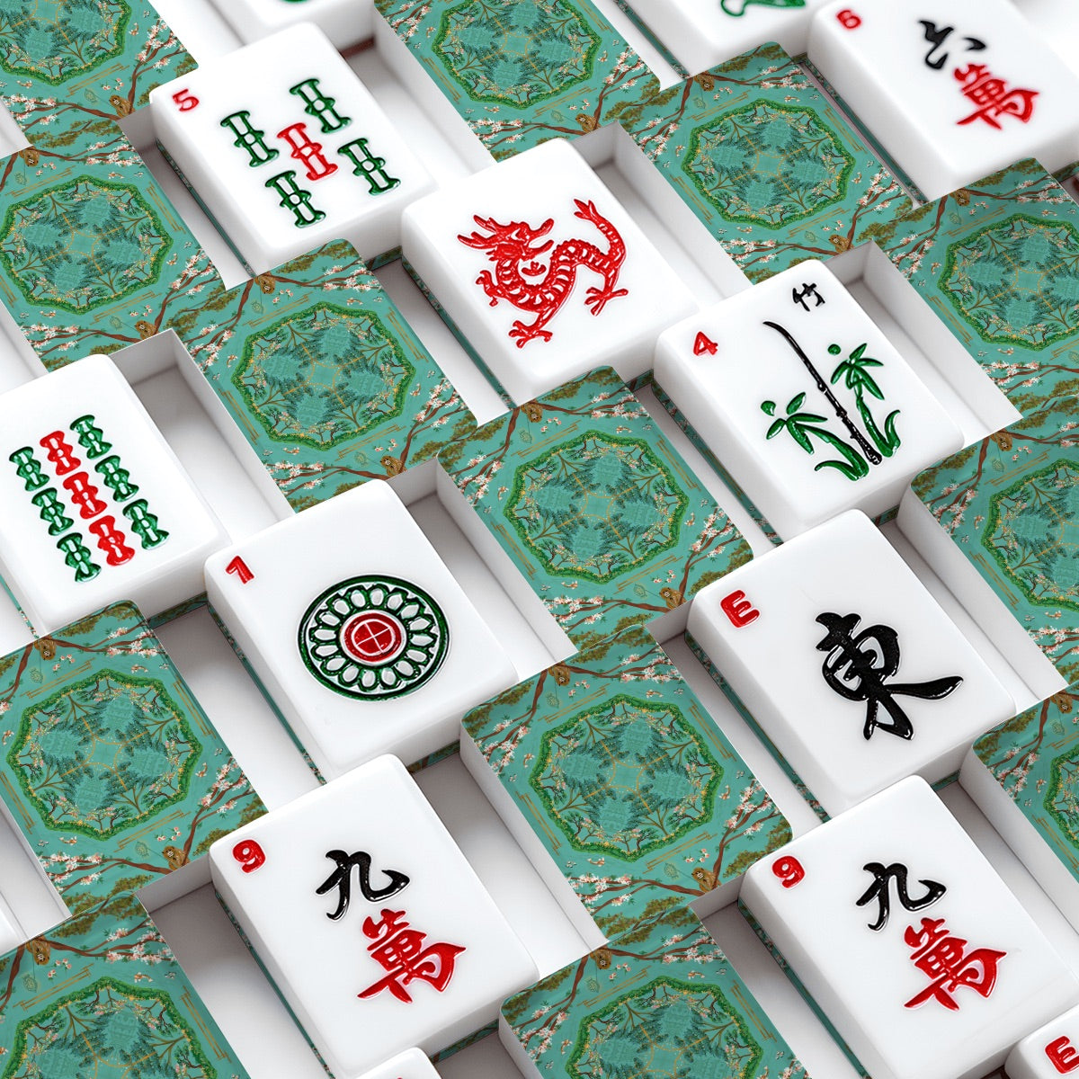 Chinoiserie Robin’s Egg Blue  American Mahjong Tiles