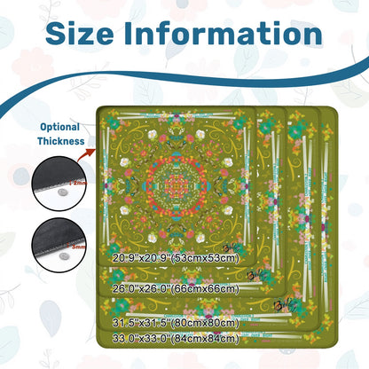 Mahjong Mat (Made in USA) Spring on Green w instructions