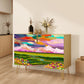 Wooden Storage Cabinet (Made in USA) Abstract Landscape