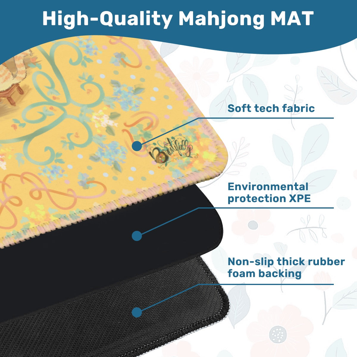 Pretty, pretty playgroup Mahjong Mat 31.5"x31.5" (Ship Rolled up)