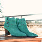 Elsa Leather Ankle Boot in Teal